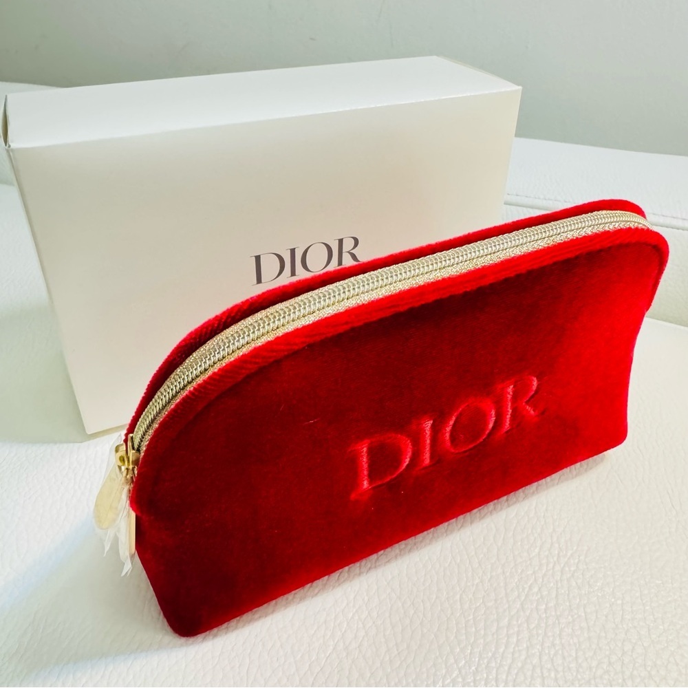 Dior red velvet pouch for holidays
